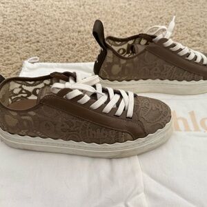 Chloe Lauren Logo Lace Platform Sneaker